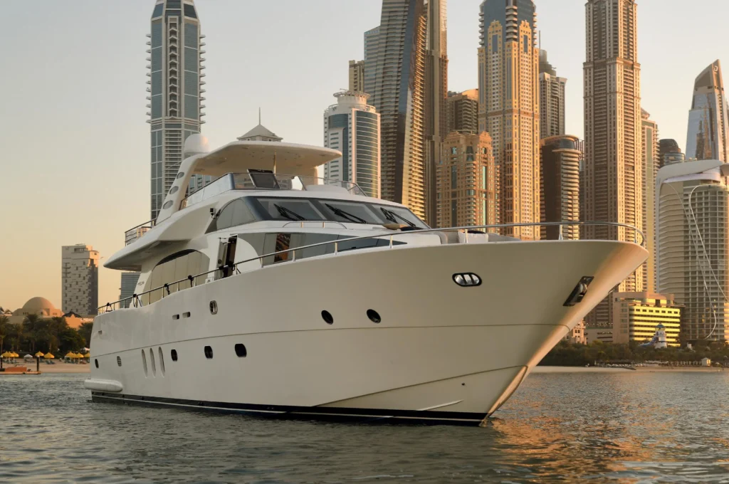 book 95FT HARWAL best Premium Yacht with rsy yachts rental in dubai