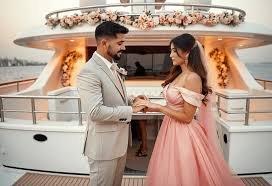Proposal yacht decoration setup Dubai Marina romantic