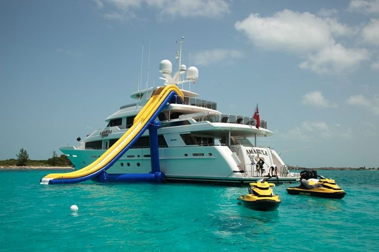 Inflatable water park and slides with yacht package Dubai Marina kids activity