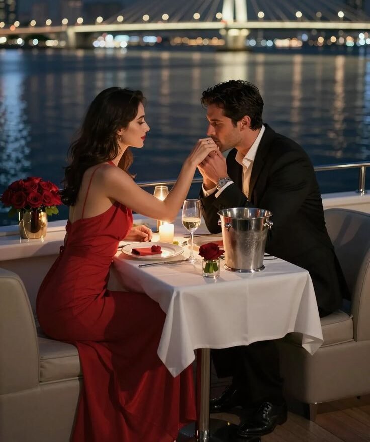 Proposal yacht decoration Dubai Marina romantic setup