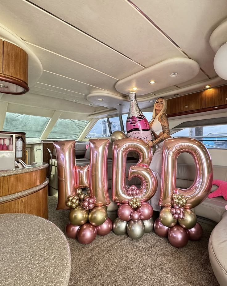 Birthday yacht decoration with balloons in Dubai