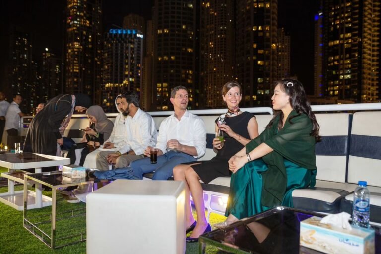 Corporate networking event aboard a luxury yacht in Dubai