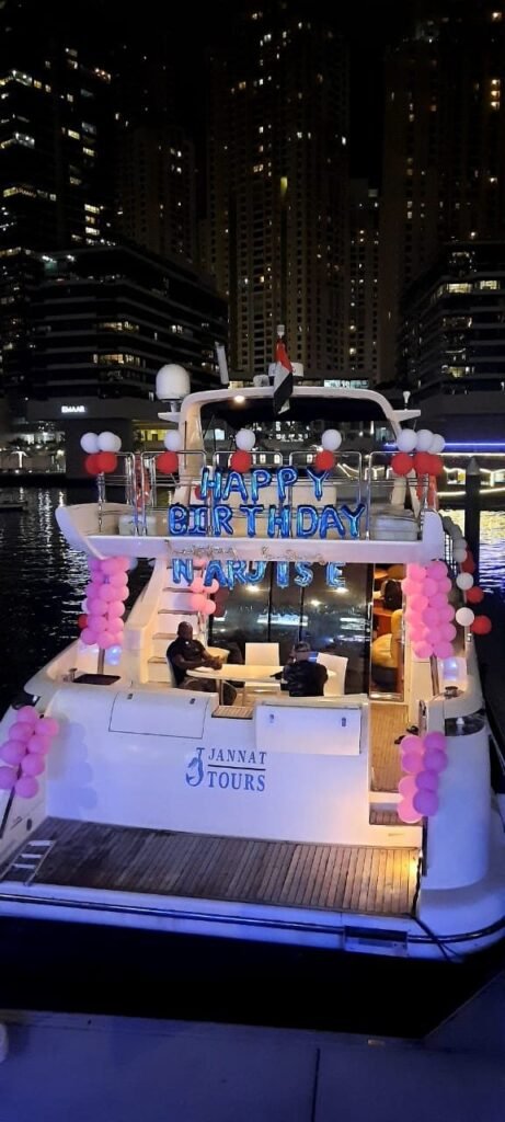 Birthday yacht departing from Dubai Harbour