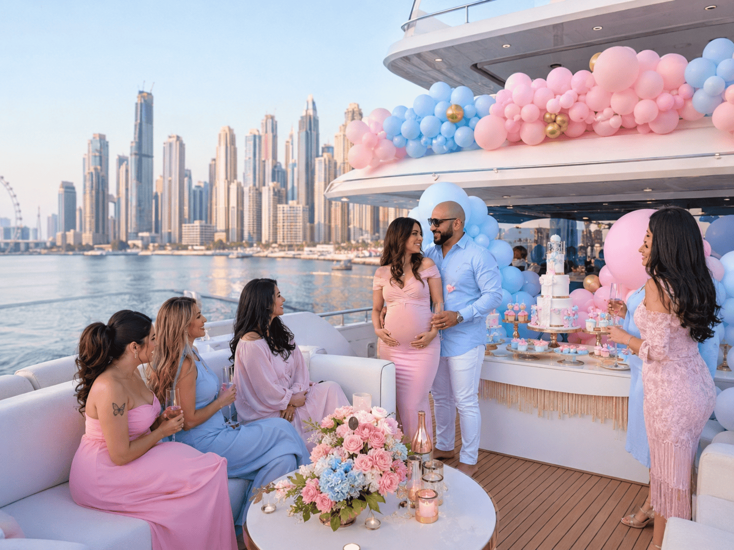 Baby shower yacht decoration in Dubai