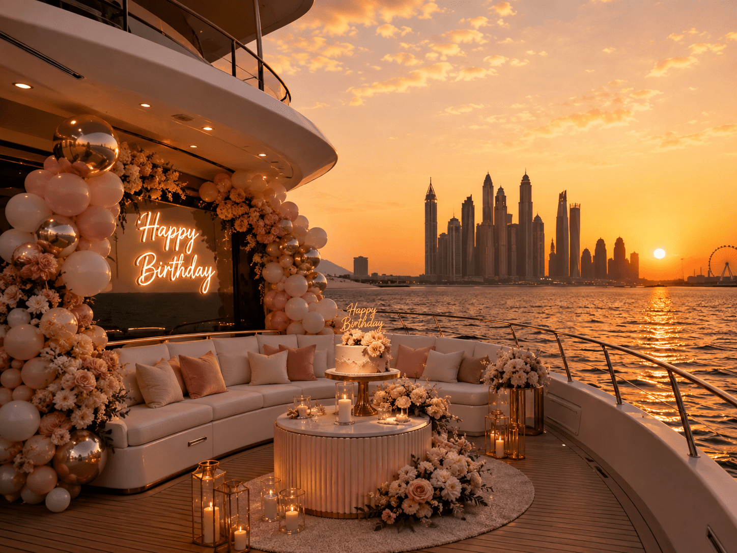 sunset yacht cruise Dubai